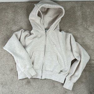 TNA SET boyfriend fit oatmeal colored sweat set hoodie and sweat pants